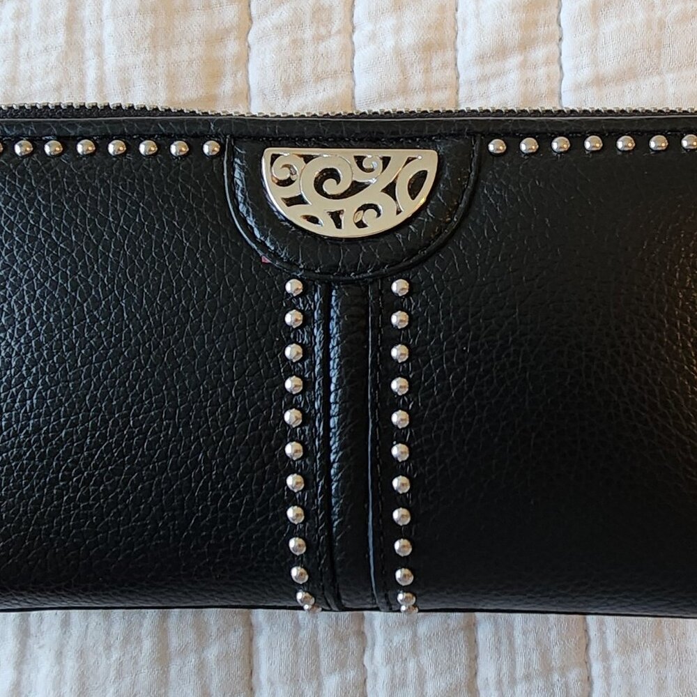 Brighton Pretty Tough collection Crossbody Studded Wallet with Adjustable Strap